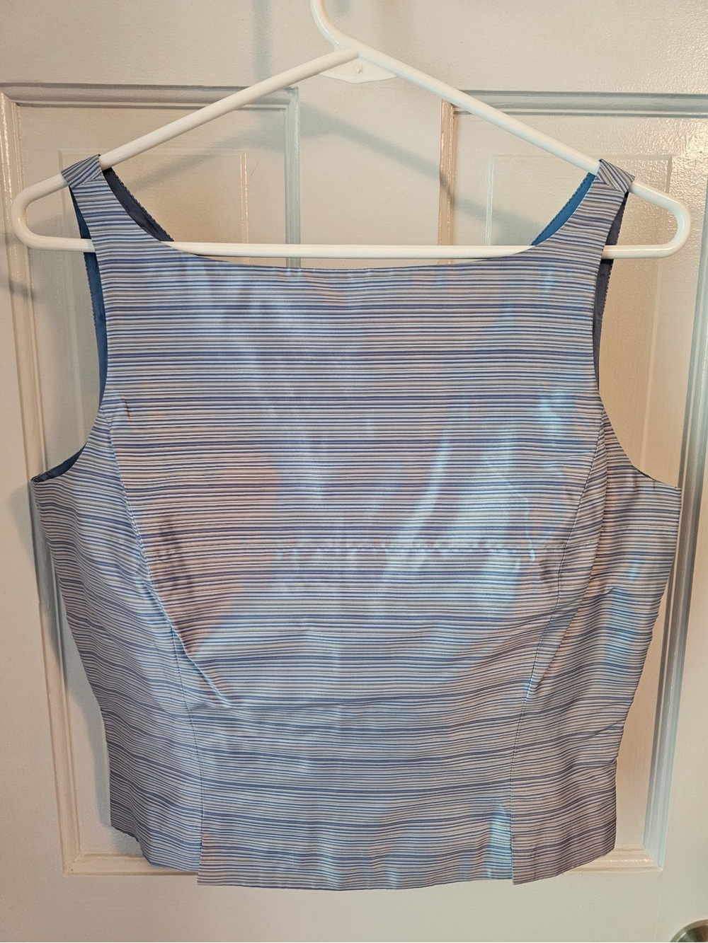 Striped Silk Blue Shell Top